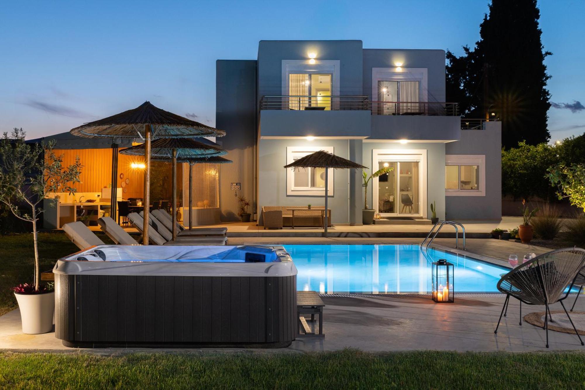 Ethria Pool Villa With Heated Jacuzzi Afandou Exterior foto